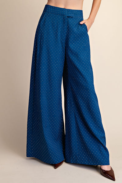 Pantalon  ancho de vestir con brillos
