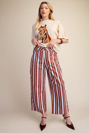 Pantalon tipo barril rayas