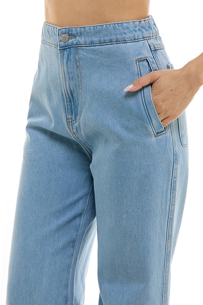 Pantalon mezclilla wide leg
