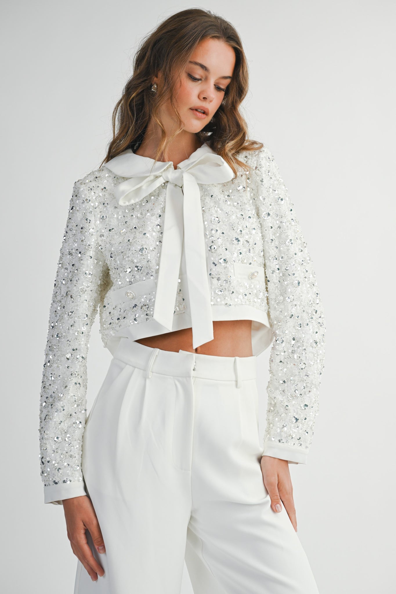 Saco corto lentejuela