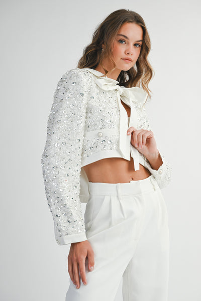 Saco corto lentejuela