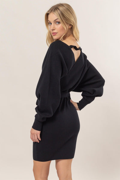 Vestido corto escote cruzado