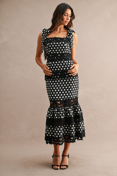 Vestido midi con corte sirena