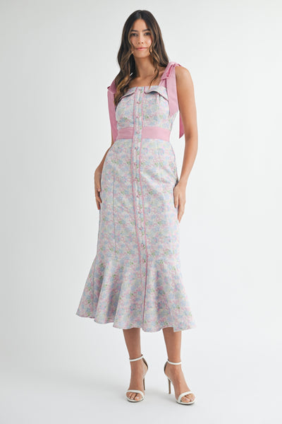Vestido largo tirantes floral