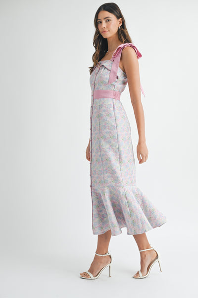Vestido largo tirantes floral