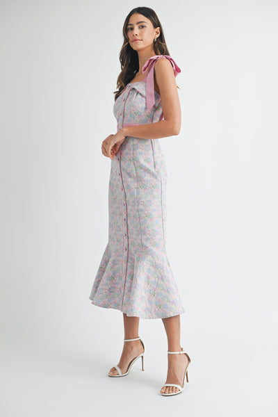 Vestido largo tirantes floral