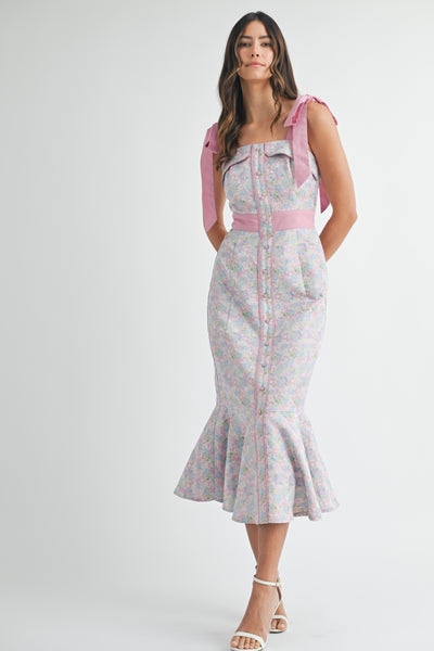 Vestido largo tirantes floral