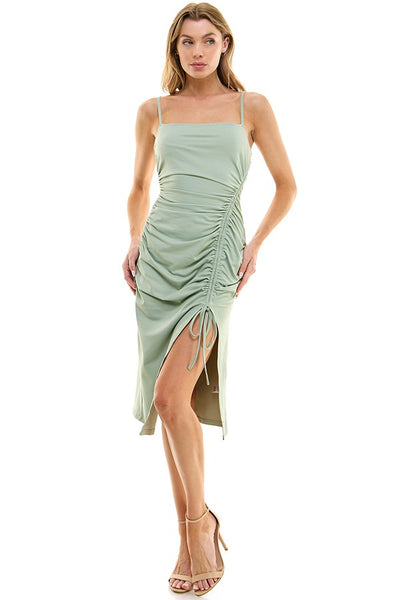 Vestido midi abertura lateral