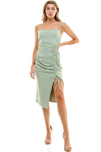 Vestido midi abertura lateral