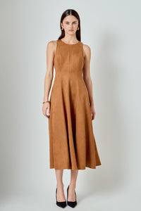Vestido  midi sin manga corte A