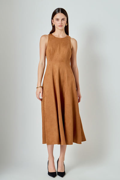 Vestido  midi sin manga corte A
