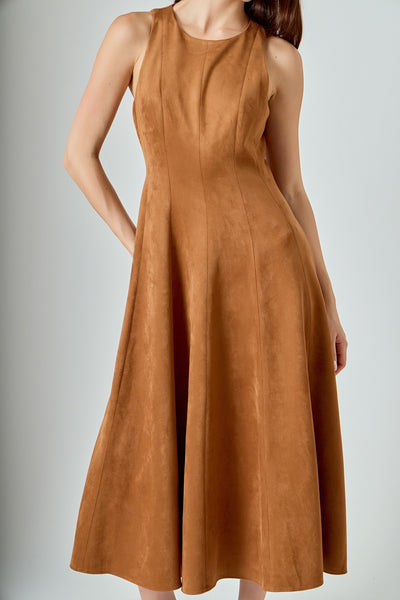 Vestido  midi sin manga corte A