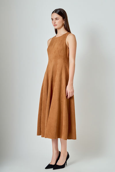 Vestido  midi sin manga corte A