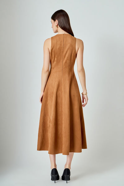Vestido  midi sin manga corte A