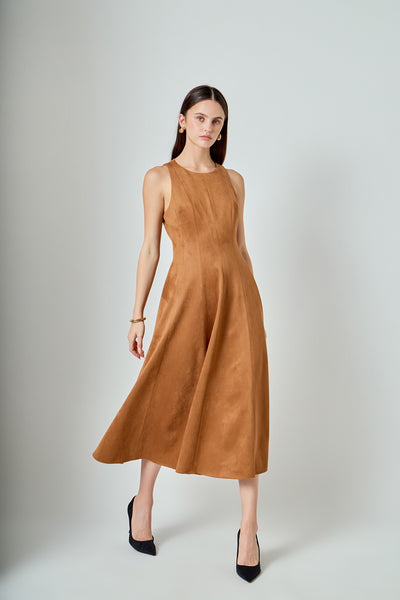 Vestido  midi sin manga corte A