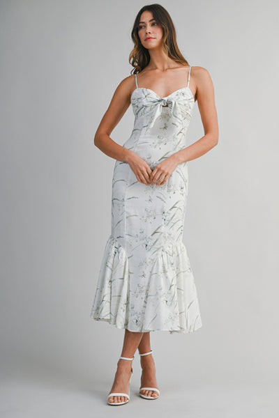 Vestido midi de tirantes estampado