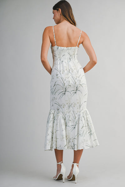Vestido midi de tirantes estampado