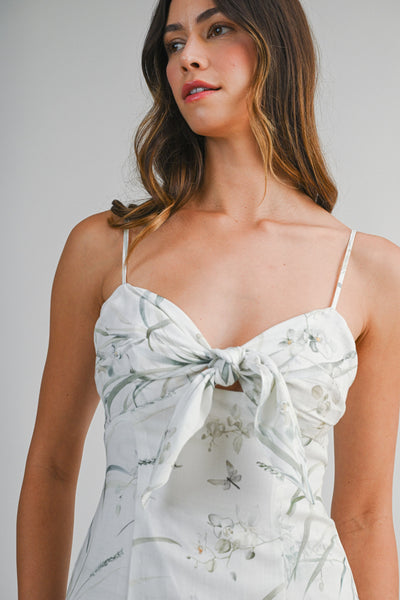 Vestido midi de tirantes estampado