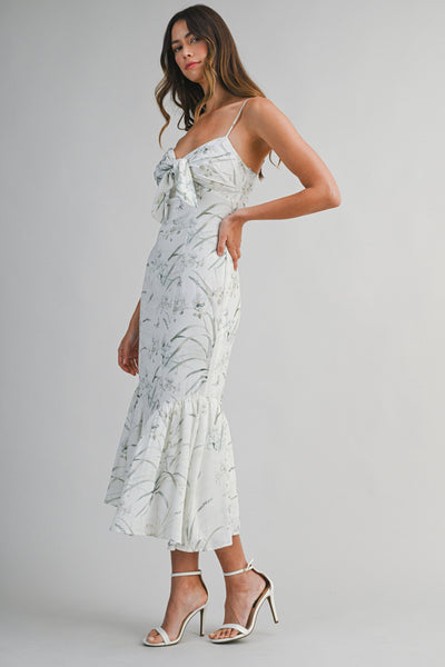 Vestido midi de tirantes estampado