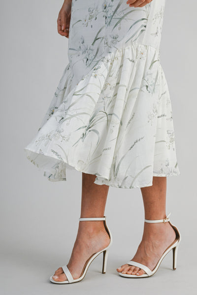 Vestido midi de tirantes estampado