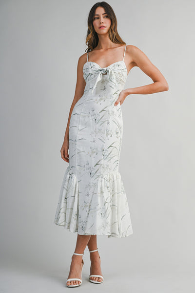 Vestido midi de tirantes estampado
