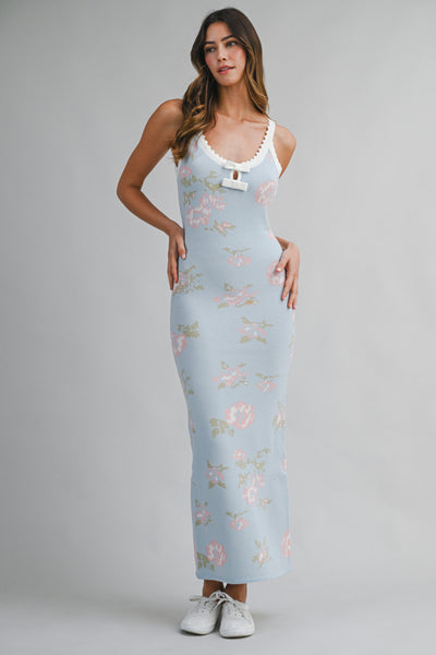 Vestido  midi tejido estampado floral