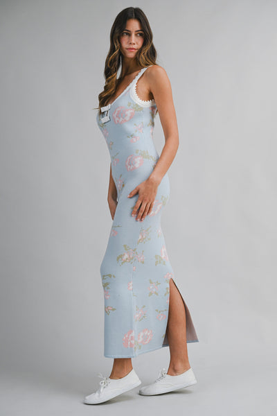 Vestido  midi tejido estampado floral