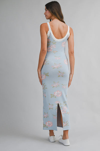 Vestido  midi tejido estampado floral