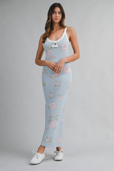 Vestido  midi tejido estampado floral