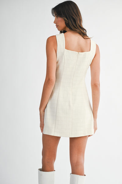 Vestido mini tirantes botones al frente