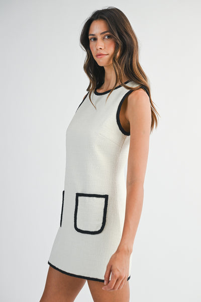 Vestido mini bordes negros